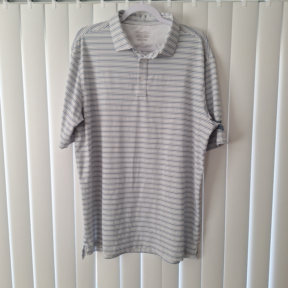 Straight Down Striped Polo Golf Shirt